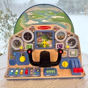Melissa & Doug Jet Pilot Interactive Dashboard, Pretend Play Airplane Cockpit